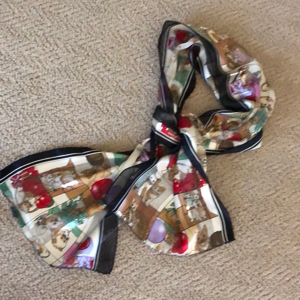 polyester Cat themed silky scarf